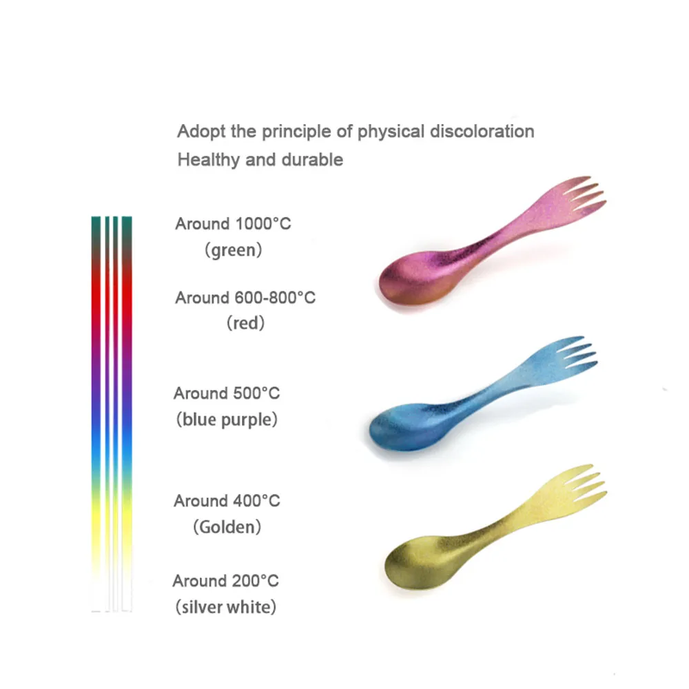 Titanium Spork Spoon 2-in-1 Ultralight Cookware Portable Fork Knife Outdoor Camping Picnic Hiking Travel Eco-Friendly Flatware camping cutlery portable tableware camping cookware portable cutlery titanium tableware