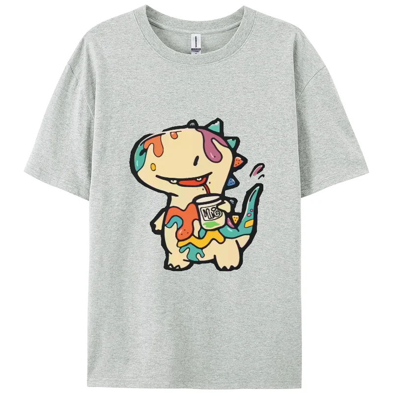 

Футболка Y2K с милым принтом дракона, женская короткая футболка, с коротким рукавом, 100% хлопок, двусторонняя, праздничная одежда, одежда для основы, для девушек, забавная