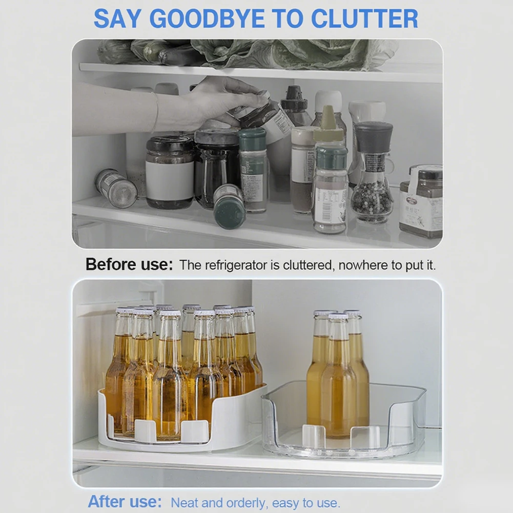 Kitchen Bottle Storage Rack for Bathroom Cabinet Fridge Vanity (Star White)