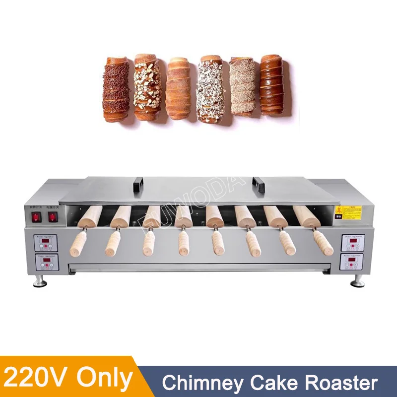 With 8 Roller Electric Hungarian Chimney Cake Maker Chimney Cake Rolls Grill Oven Machine Waffle Maker Bread Roll Baking Machine 3