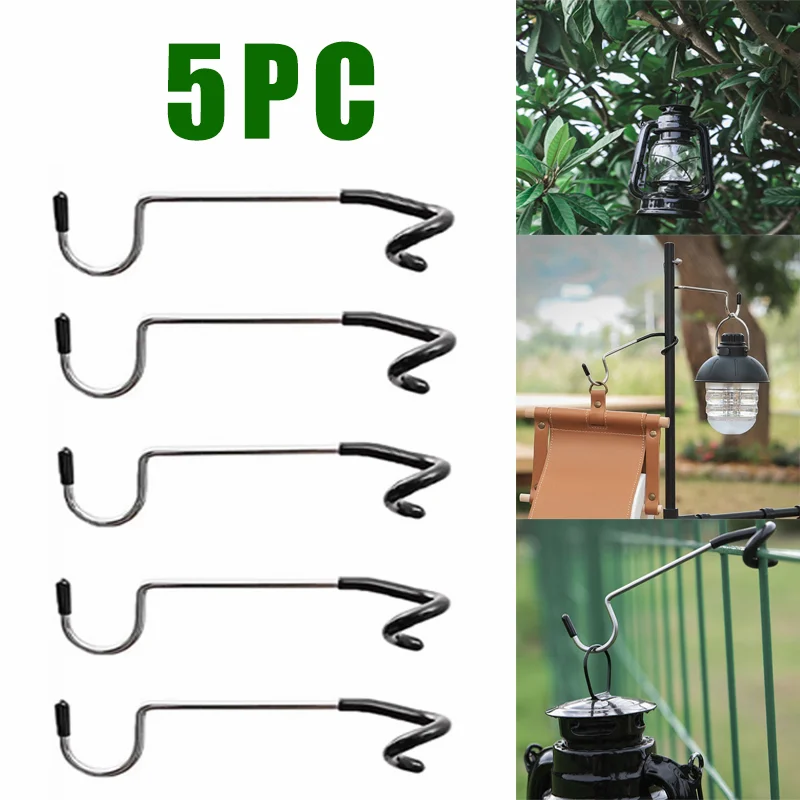 OutdoorStainlessSteelLightStandHolderHooksPortableTentPole