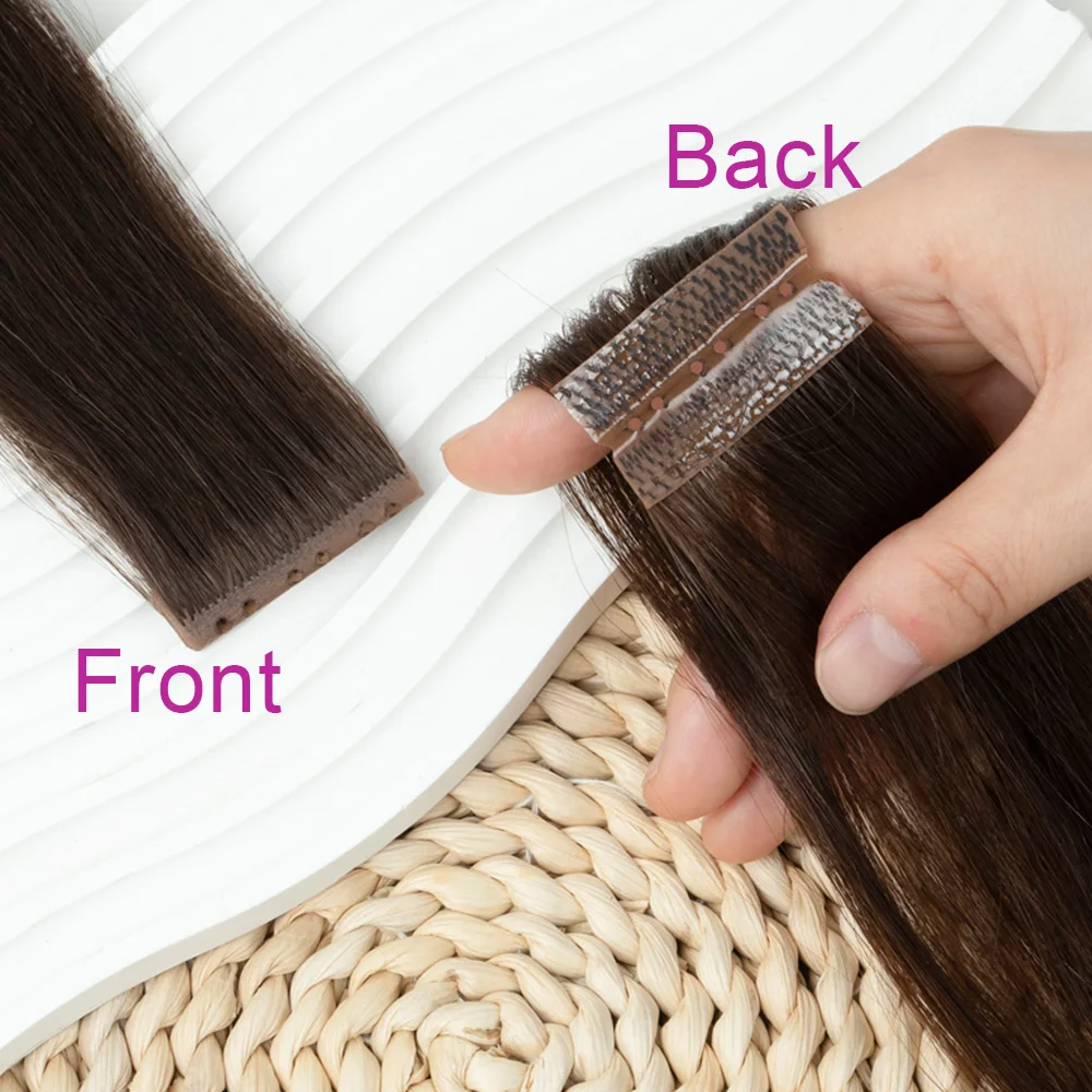 Invisible Hole Weft Hair Extensions Human Hair Straight Twin Tabs Inject PU Hole Weft Microlinks XO Blonde 10pcs/Pack