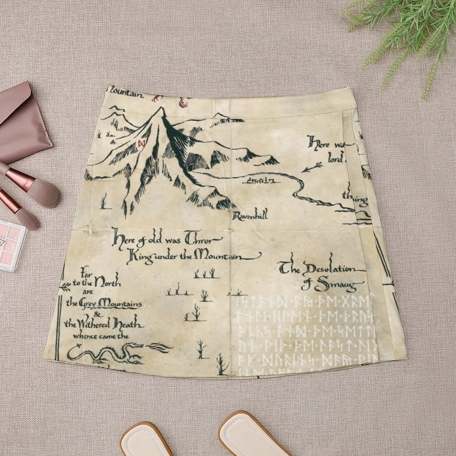 maps and red dragon Mini Skirt women's stylish skirts cosplay Women's summer skirt Summer women's clothing