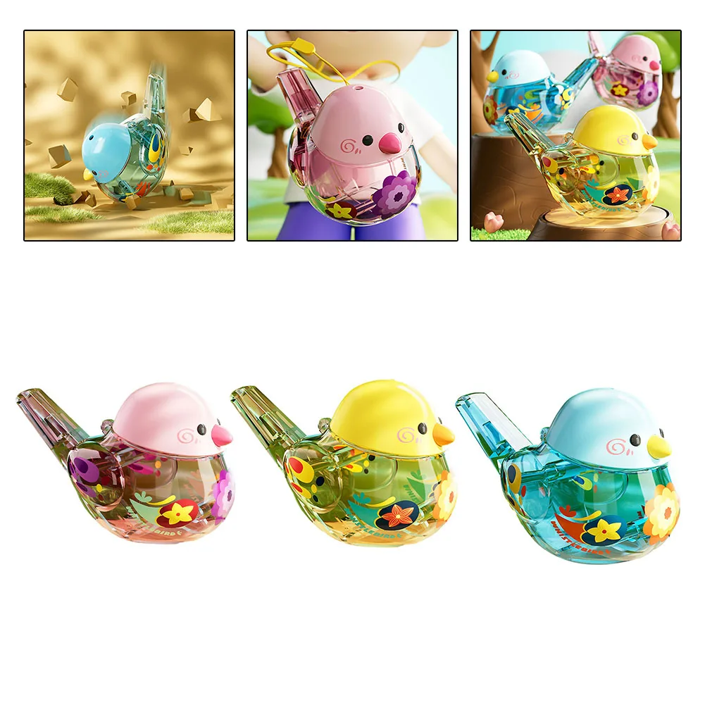 Wooden Train Whistle Toy Bird Water Whistle ABS Material Colorful Bird Water Whistle Pipe Pipe Funny Toy For Kids Birthdays Gifts Accessories