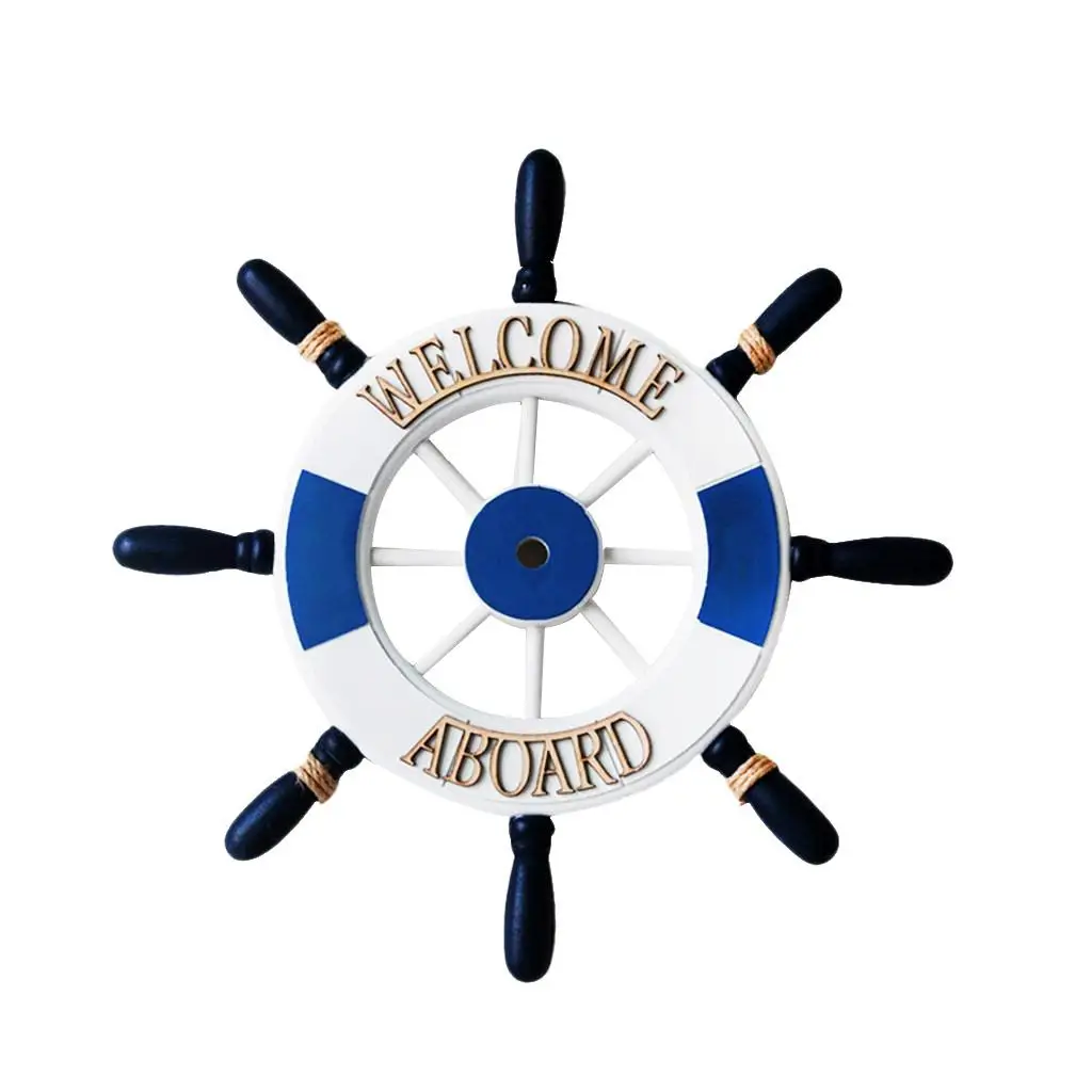 32cm Beach Wooden Boat Ship Steering Wheel Welcome Board Home Wall Decor 32cm Beach Wooden Boat Ship Steering Wheel Welcome Board Home Wall Decor