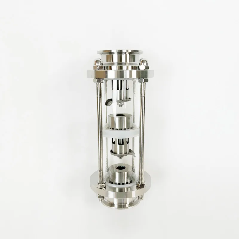 NEW 2" OD64mm Distillation Column With 3pcs SS304 Professional Section.3 Floors High-Quality Glass Tower Moonshine Still