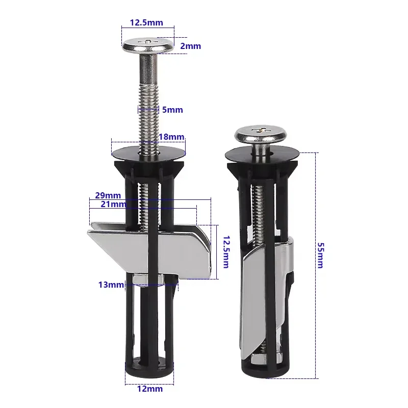 Toilet Seat Fastener Bolt kit Heavy Duty Stainless Steel Tank Toilet Bolt Hinge Screw Retractable Cover Kit