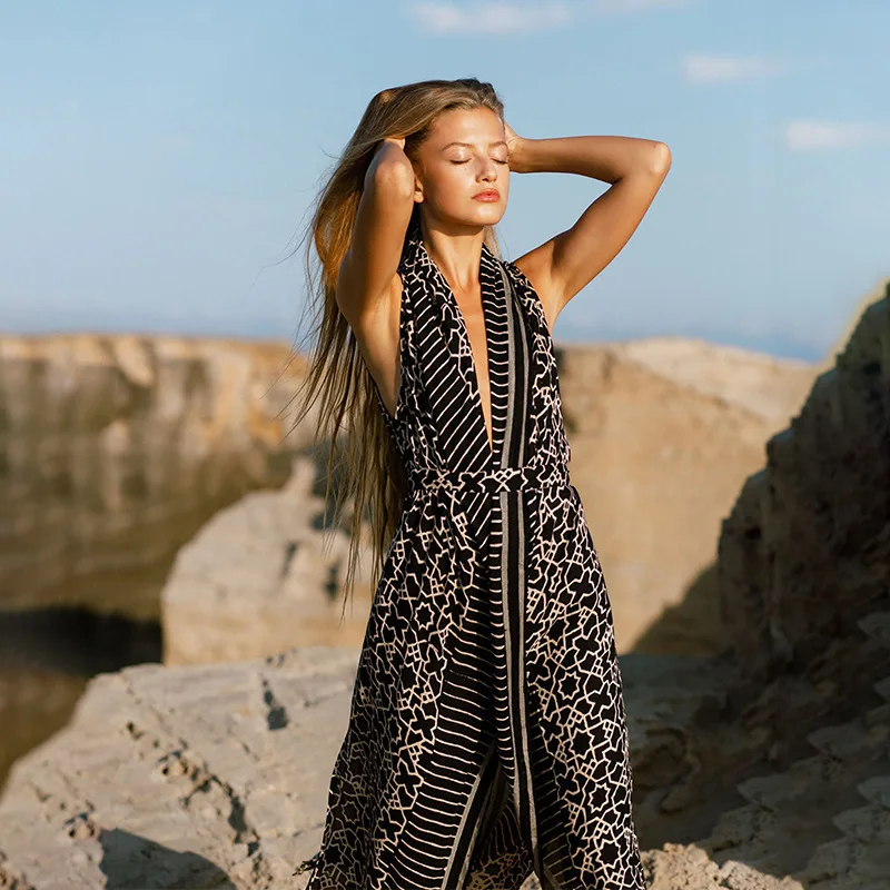 kimono-largo-con-cinturon-y-estampado-de-serpiente-para-mujer-traje-de-bano-informal-ropa-de-playa-bata