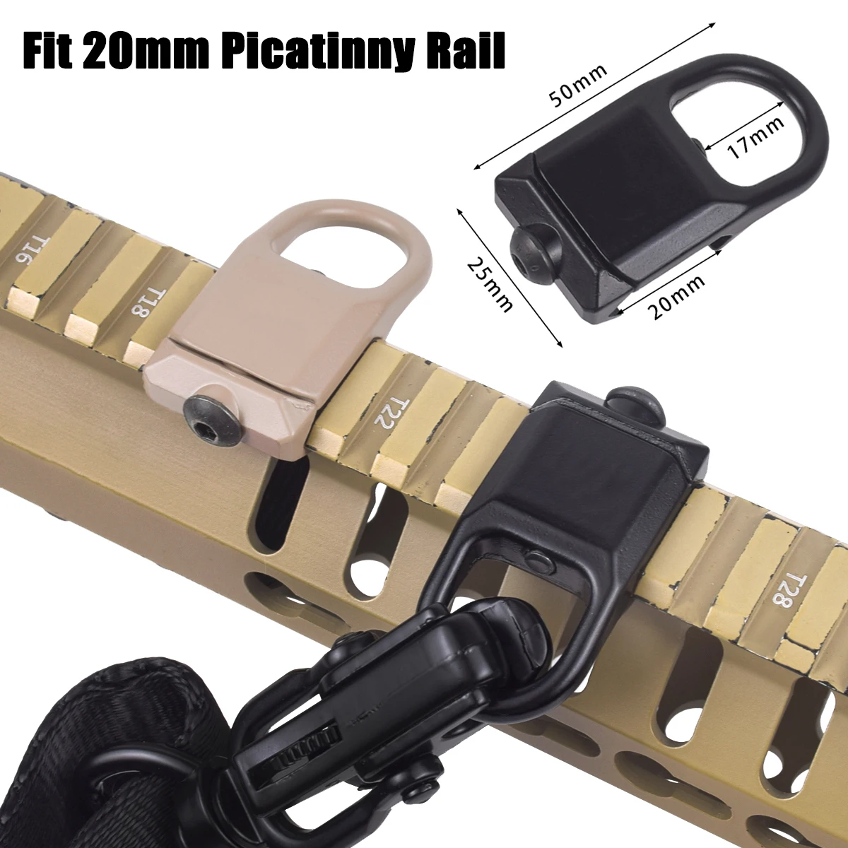 Tactical Quick-Detach Sling Mount Adapter for Hunting and Airsoft Rifles