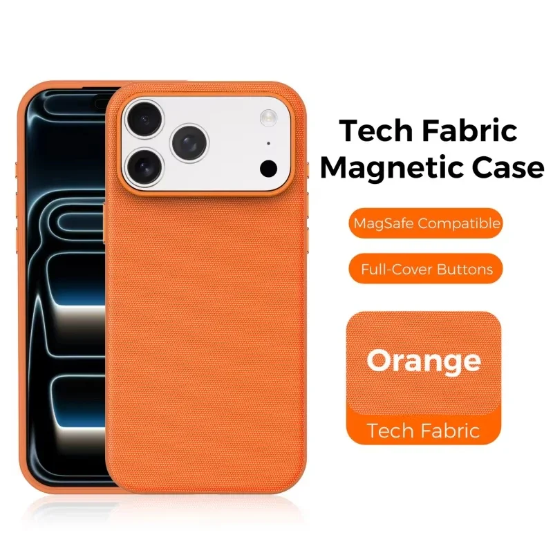 Luxury Magnetic Phone Case with Woven Fabric Back Cover