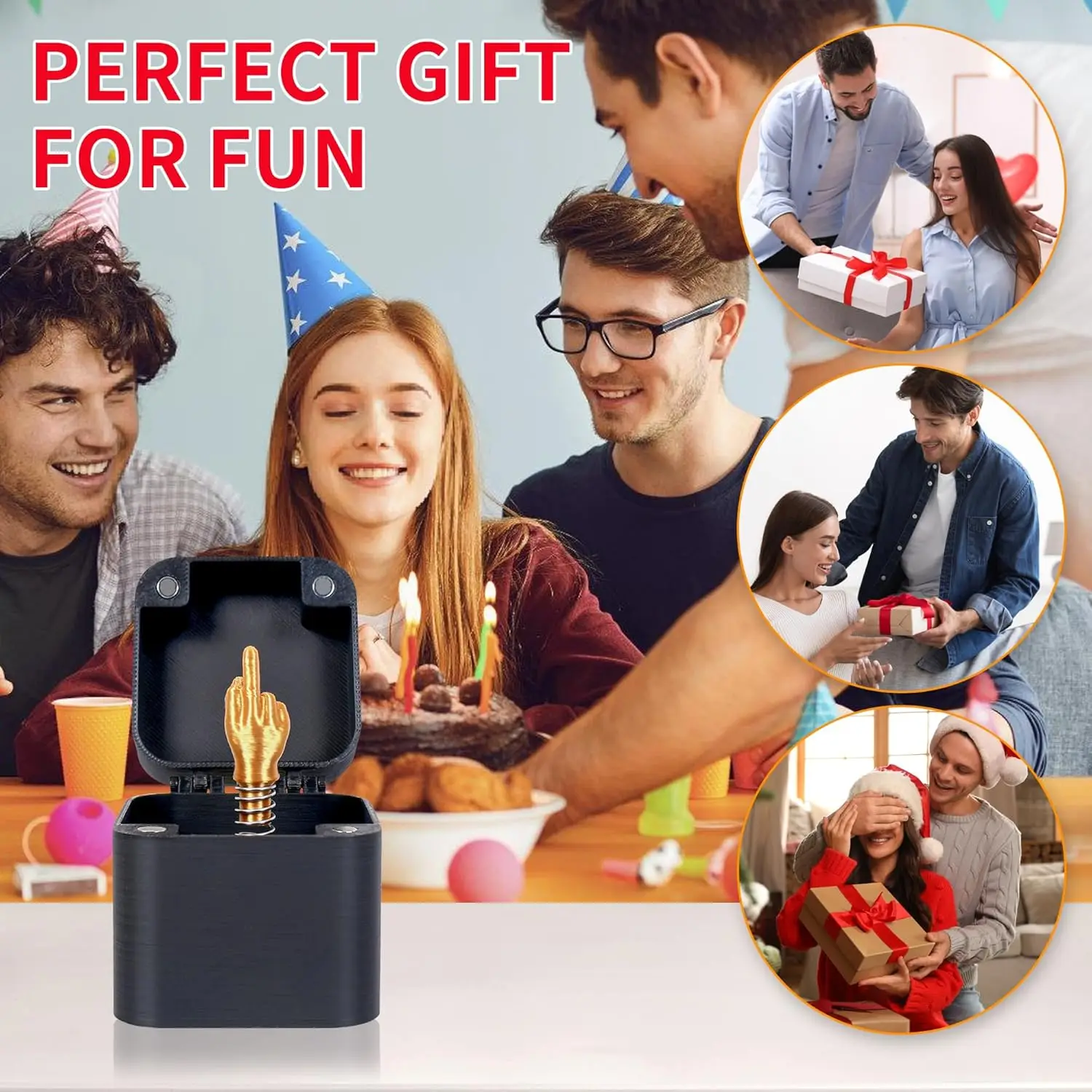 Middle Finger in Box Gag Gifts Christmas Funny Gifts White Elephont Gifts for Adults Joke Prank Gag Quirky for Men prank toys joke toys