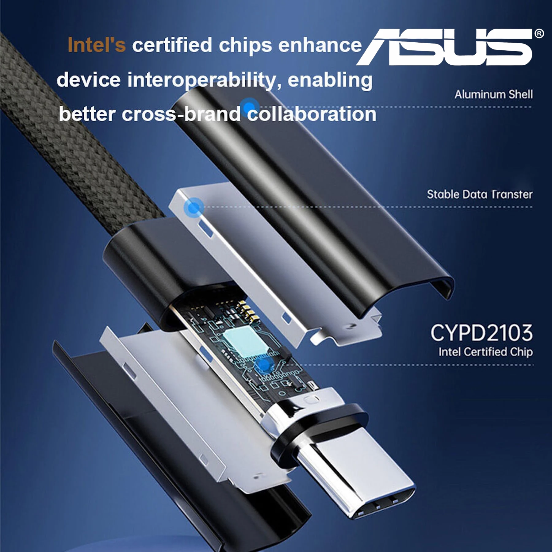 ASUS PD240W 고속 충전 썬더볼트 5 USB 타입 C 케이블 80Gbps 데이터 전송 16K/8K 비디오 아이폰 16 17 맥북 프로용