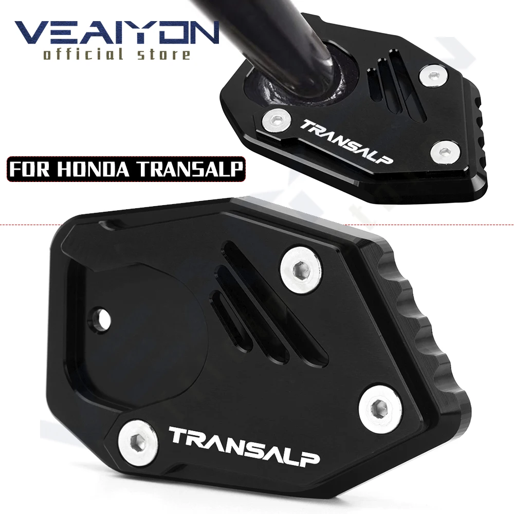 혼다 XLV 600 650 700 TRANSALP XL600V XL650V XL700V 용 CNC 사이드 스탠드 풋 킥스탠드 확대 확장 지지 플레이트 패드