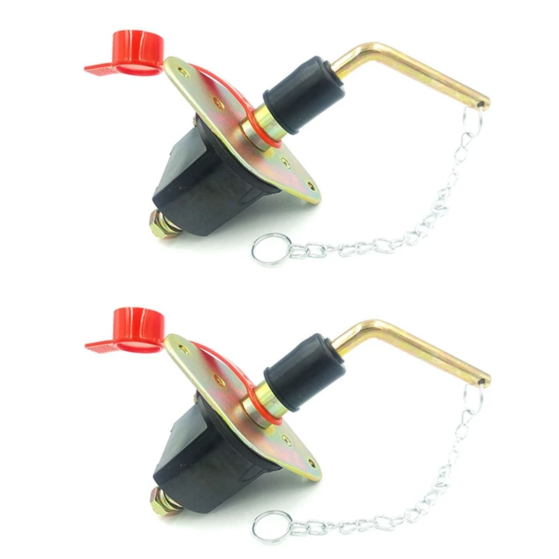 

2X 300A Car Battery Switch Isolator Disconnect Cut Off Power Kill With Cap Hanging Chain