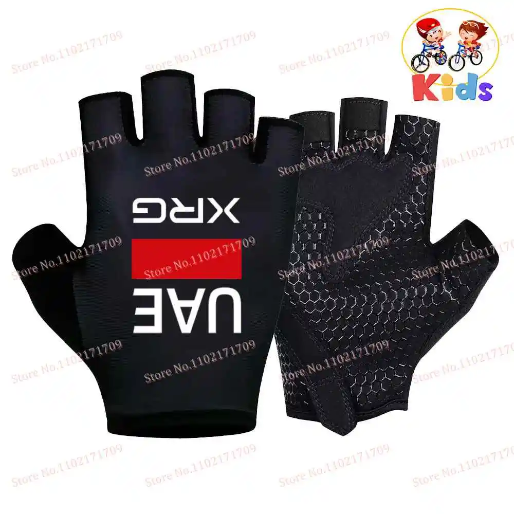 Kids Team UAE Cycling Glove Half Finger Anti-Slip Gel Bicycle Glove Full Finger Road Bike MTB Mittens