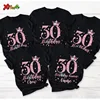 30th Birthday Queen Shirt Family Matching Outfit Pink Crown Birthday Crew Shirt 20th Party Custom Name Shirt 40th Birthday Squad 1