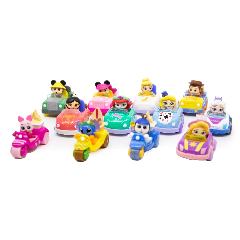 Doorables Glass Eye Doll Car Series Mickey Mouse Minnie Olaf Mulan Mermaid Princess Elsa Woody Rapunzel Stacked Fairy Tale House