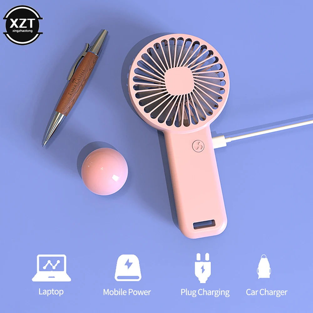Portable Handheld Fan Small Cooling Fan USB Rechargeable Eyelash Low Noise