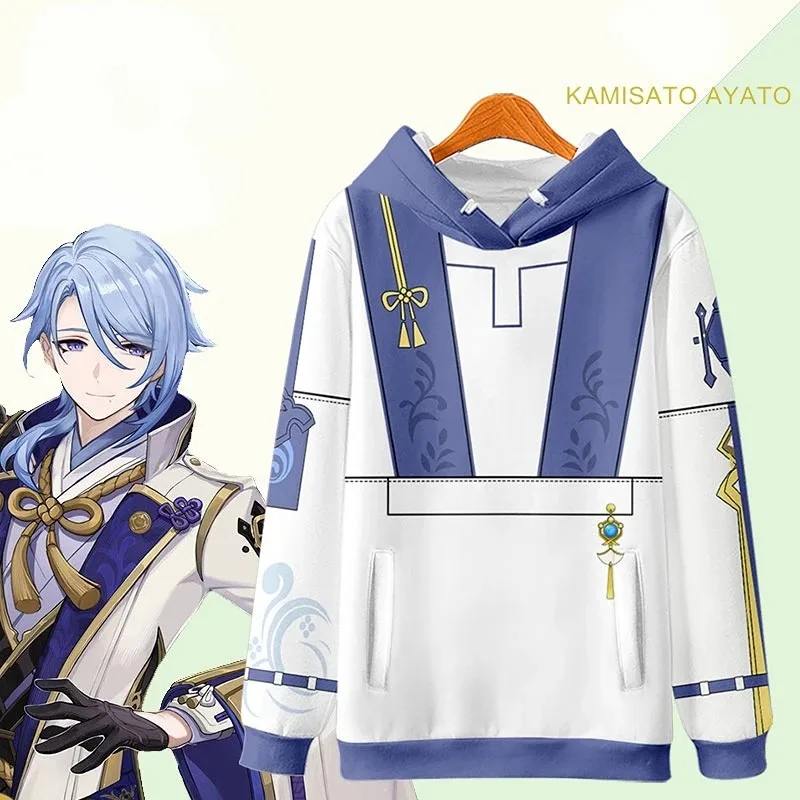 

Anime Genshin Impact Kamisato Ayato Funny Hoodie Hip Hop Graphic Sweatshirts Poleron Hombre Streetwear Harajuku Tracksuit 2024