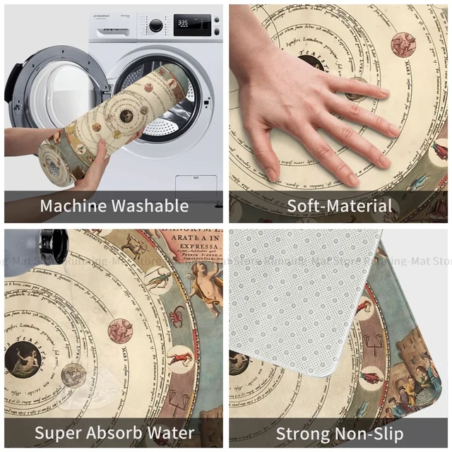 Rejtély Tarot Kártya Hálószoba Szőnyeg Vintage Zodiac Kör Horoszkóp Ajtó Konyhai Szőnyegen Kültéri Otthoni Dekoráció - Image 3