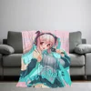 Anime Super S-Sonico Blanket Skin friendly comfort warm soft plush blanket suitable sofa living room office bedroom 3