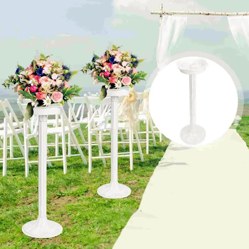 

10Pcs Upscale Party Decoration White Roman Column 50CM Tall Plastic Pillar Flower Rack For Wedding Baby Shower Site Layout