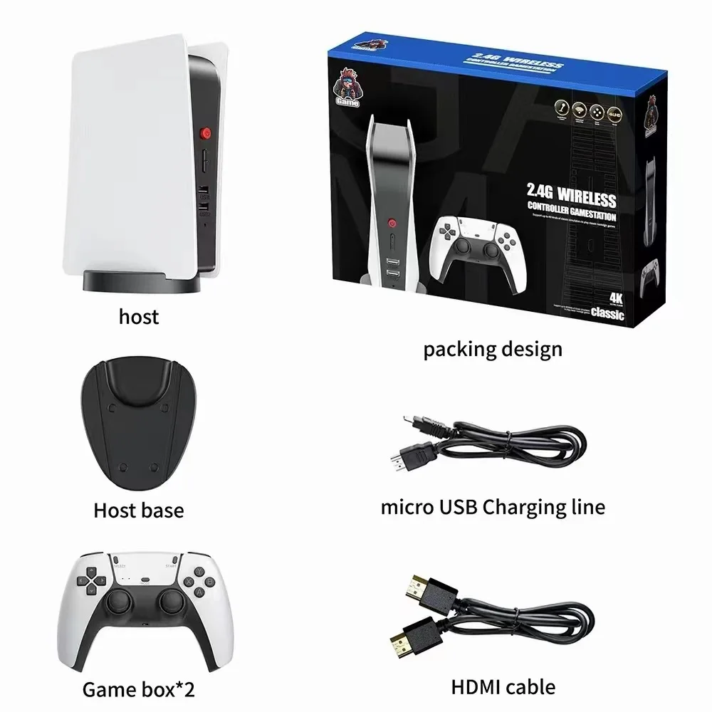 M5 Linux open source system UHD 4k P5 TV Game Console Retre Video Classic Games GS5 Station 2.4g Handheld Gamepad HDMI Output