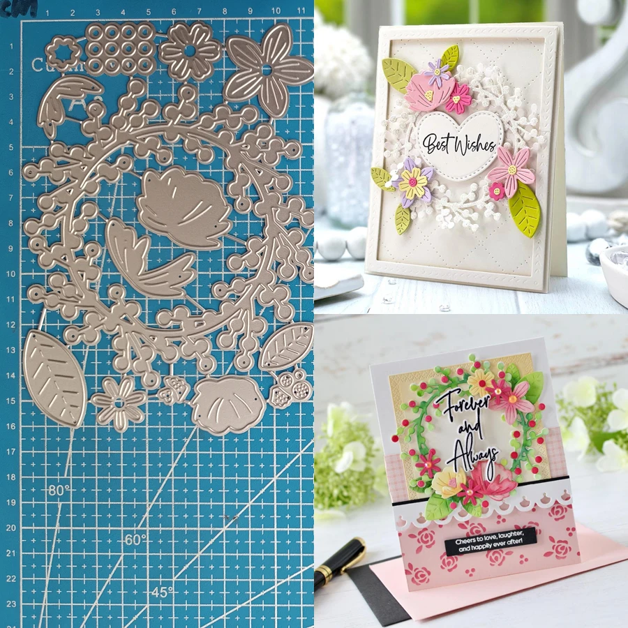 Lucky Goddess Metal Cutting Dies Wreath Diy Scrapbooking Photo Album Decorative Embossing Paper Card Crafts