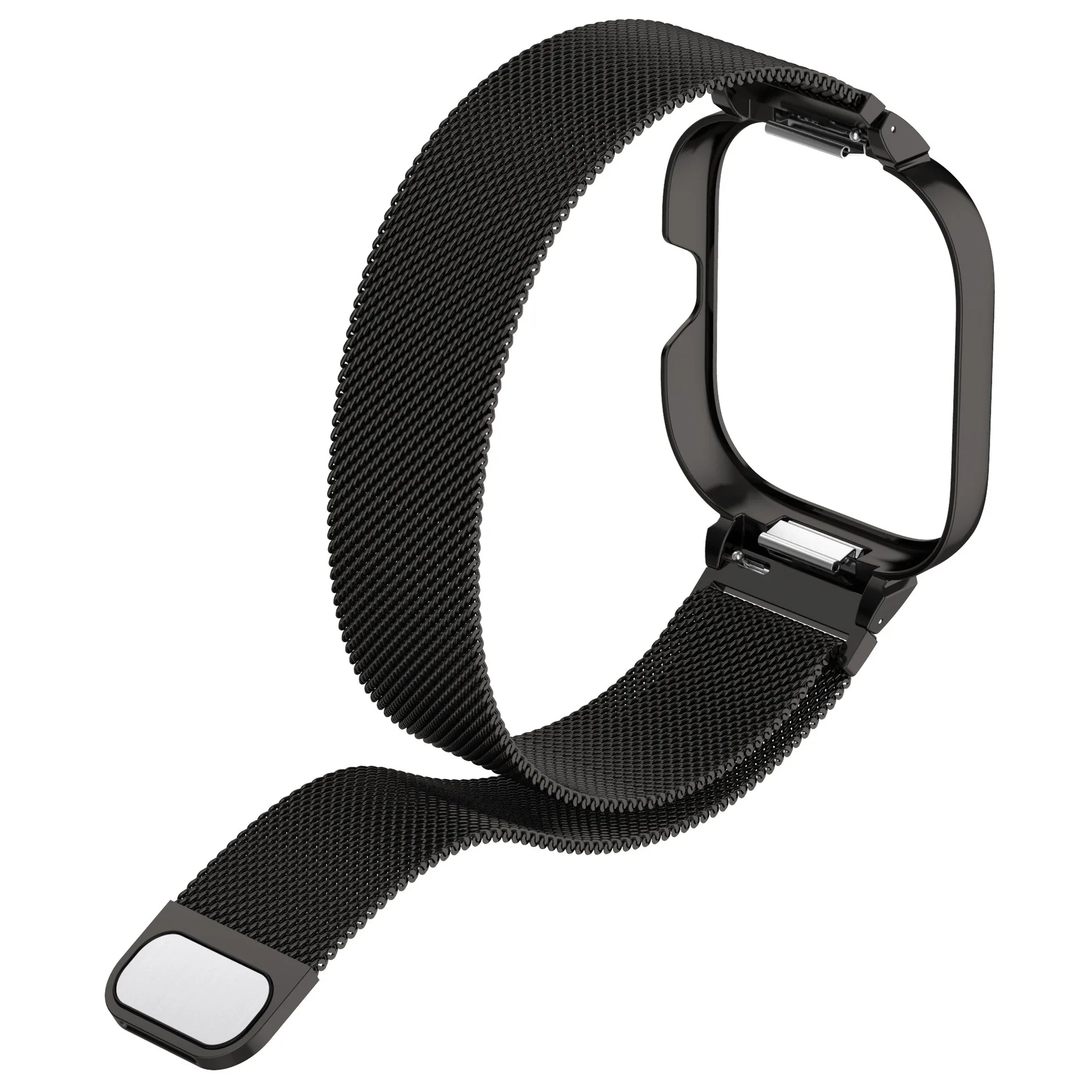 Sleek Metal Case with Milanese Loop Strap - Magnetic Stainless Steel Protective Bracelet