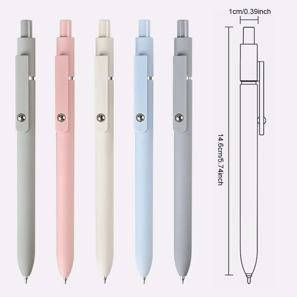 6 개/대 믹스 컬러 개폐식 젤 펜 0.5 MM 검정 쓰기 젤 펜 볼펜 학교 학생 사무실 학교 용품