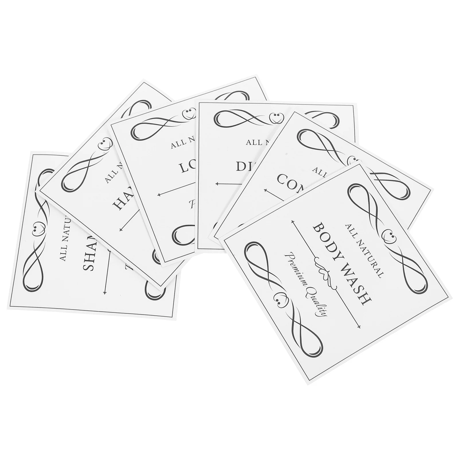 6 Sheets Hand Bottle Sticker Soap Labels Shampoo Sorted Stickers Dish Bathroom for Dispenser Waterproof Conditioner bathroom labels sticker set