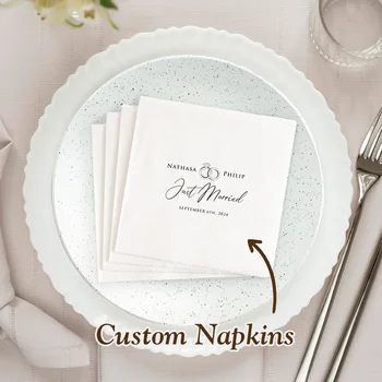 Tovaglioli di carta personalizzati per matrimonio Tovaglioli personalizzati del tuo testo Tovaglioli usa e getta da 50-500 pezzi per cocktail party addio al nubilato 1