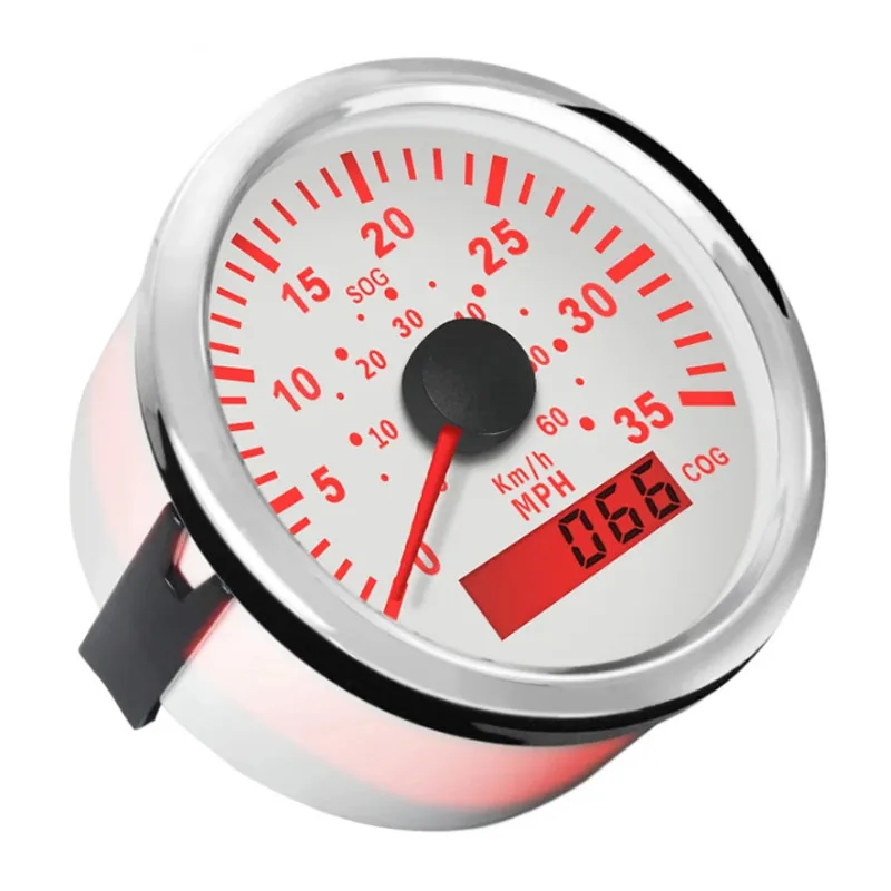 

Free Shipping 0-40MPH GPS Speedometers Modified Marine 85mm Pointer Speed Mileometers for Boat Yacht with Red Backlight Antenna