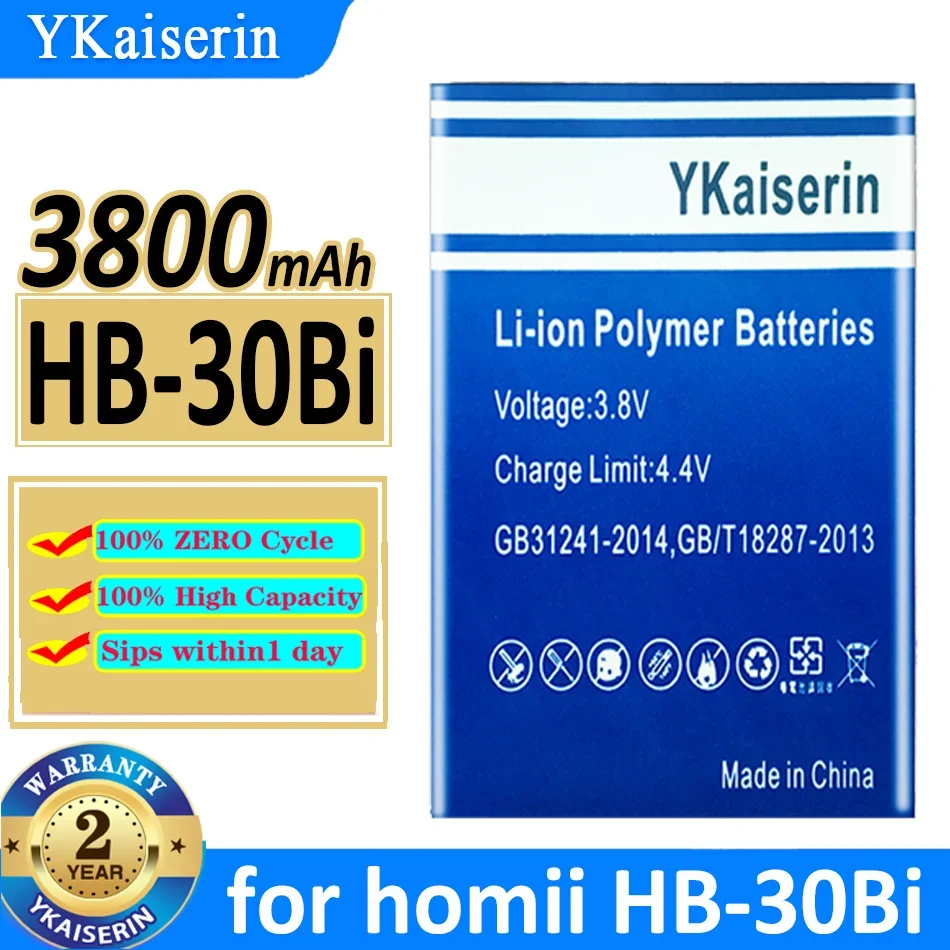 

YKaiserin 3800mAh Replacement Battery for Homii HB-30Bi Mobile Phone Batterie Bateria Warranty 2 Years + Free Tools