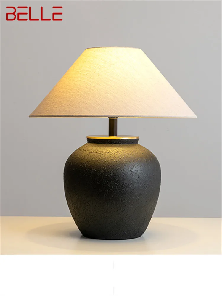 

BELLE Nordic Ceramics Table Lamp Modern Art Living Room Bedroom Study LED Originality Brass Desk Light