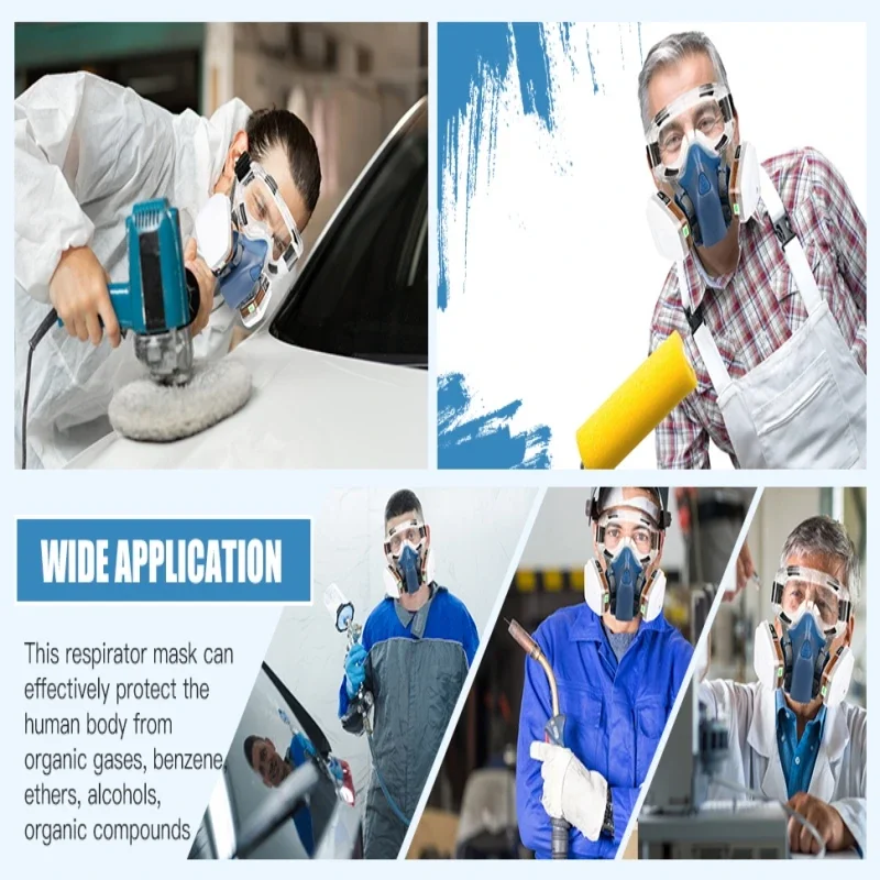 Masque Anti-Poussière Chantier 16en1 Respirateur Demi-Visage Réutilisable