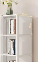 Armoire Simple en tissu, support de rangement polyvalent de grande capacité, forte capacité de charge, bibliothèque anti-poussière 2