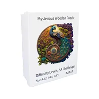 Round Peacock Wooden Jigsaw Puzzle Irregular Animal Shaped Wooden Puzzle Adult Puzzle Toys Festival Gift For Friends and Family 6