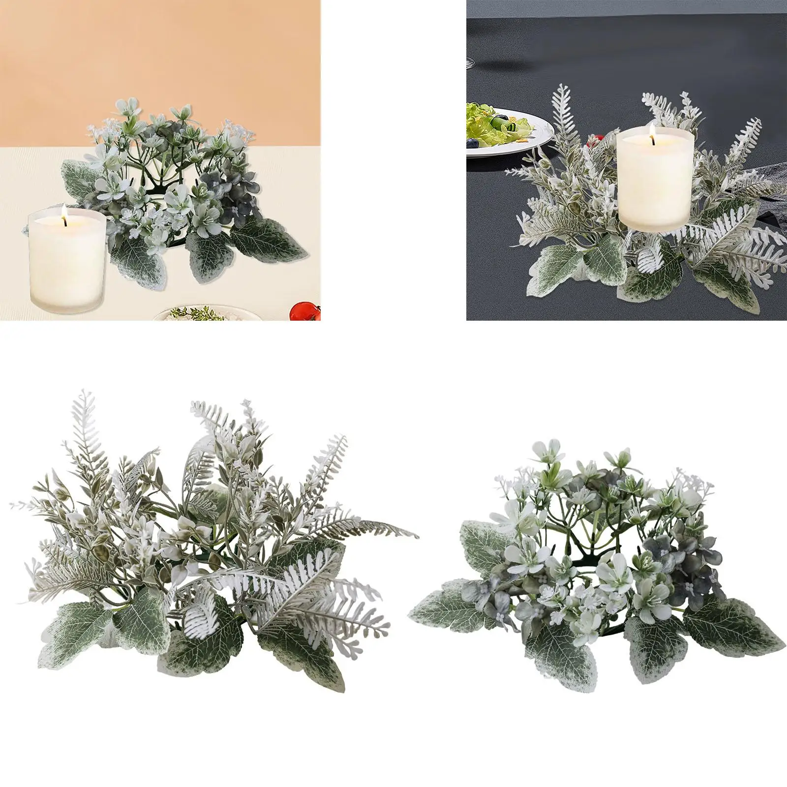 Candle Rings Wreath Door Hanging Plant Ornament Creative Handmade Candlestick Holder for Cabinet Decoration Summer Wedding