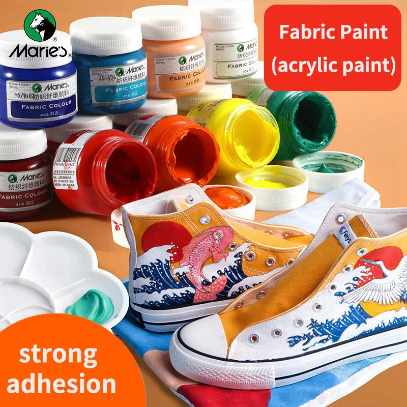 Permanent Fabric Paint Set 50ml/Bottle Textile Acrylic Paints for