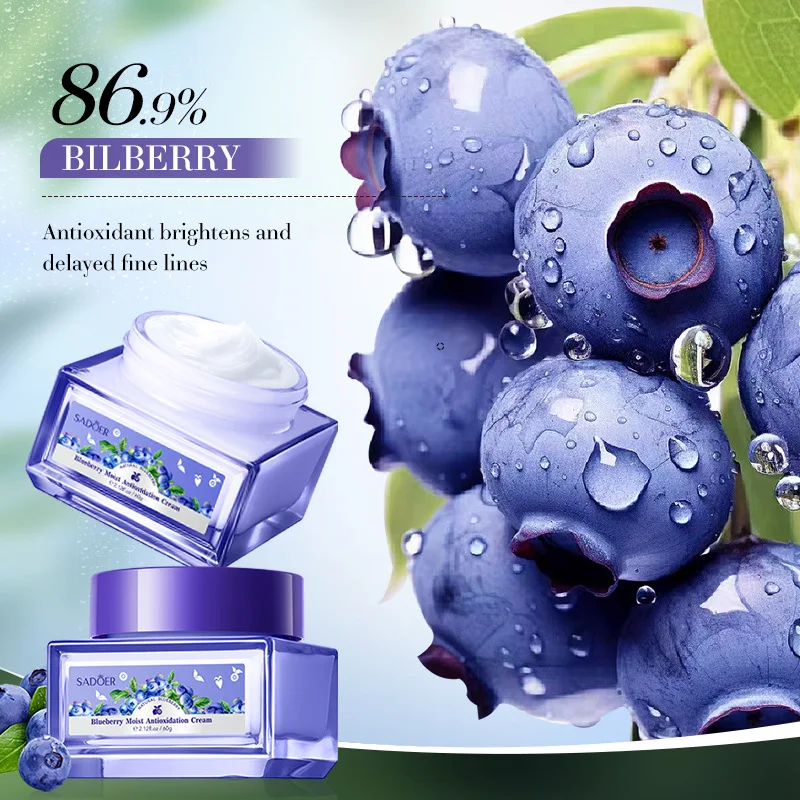 SADOER Blueberry Hyaluronic Acid Skin Brightening Cream Skincare Moisturizing Nourishing Facial Creams  Beauty Skin Care Product