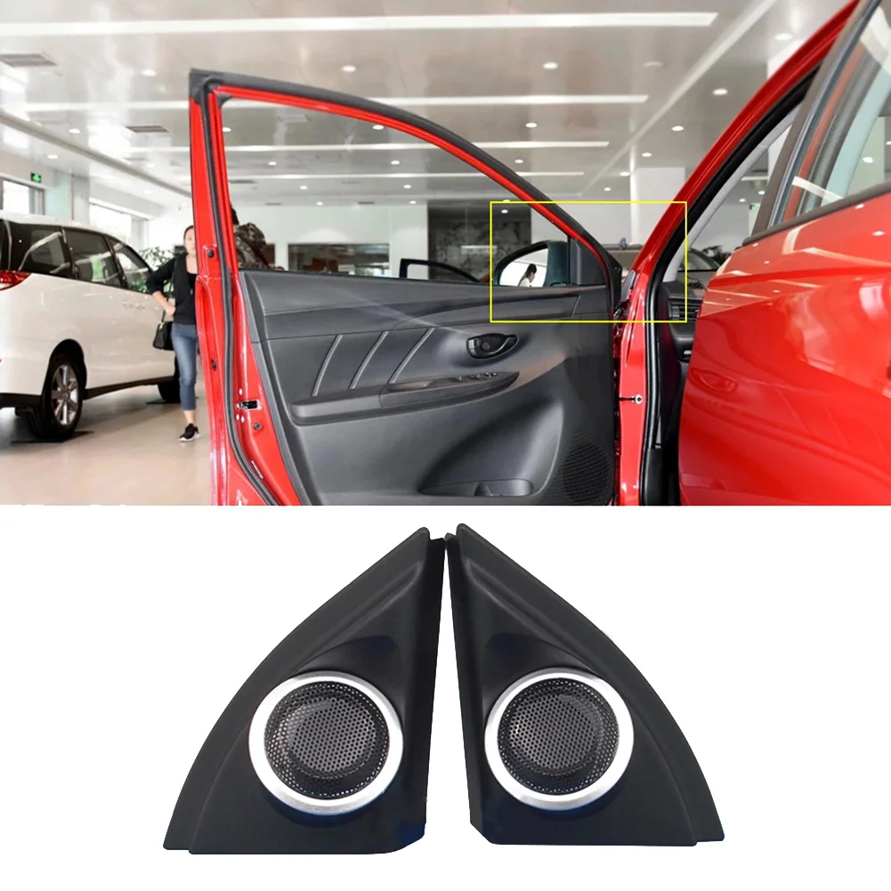 Car Door Panel Audio Horn Cover Tweeter Triple-Cornered Speaker Loudspeaker Cover Trim for Toyota Vios Yaris