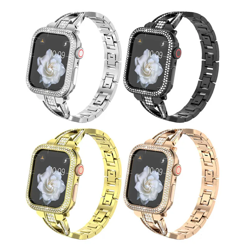 

Роскошный прозрачный защитный чехол для Apple Watch Series 7 6 5 4 SE, ремешок для iWatch 44 мм 45 мм