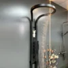 2024 Hot Sale Black Multifunction Bathroom Waterfall Rainfall Shower Panel Column Sprinkler Massage Set System Stainless steel 2