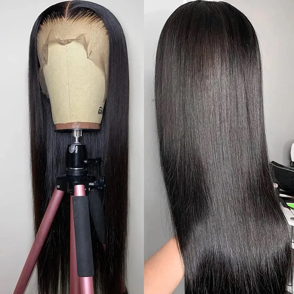 18-32 Inch 13x4 Straight Human Hair Wigs Lace Front Wig for Women Transparent Lace Frontal Human Hair Wig 180 Density