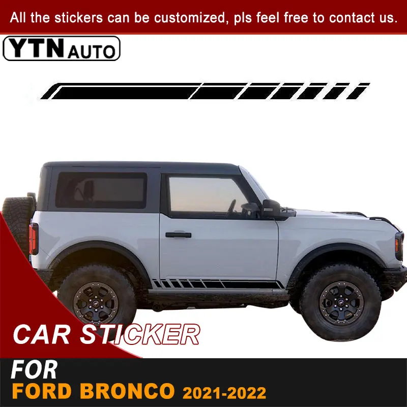 

Side Door Body Car Sticker For Ford Bronco 2021 2022 Racing Stripe Graphic Vinyl Cool Car Decals Decoration Car Accessories