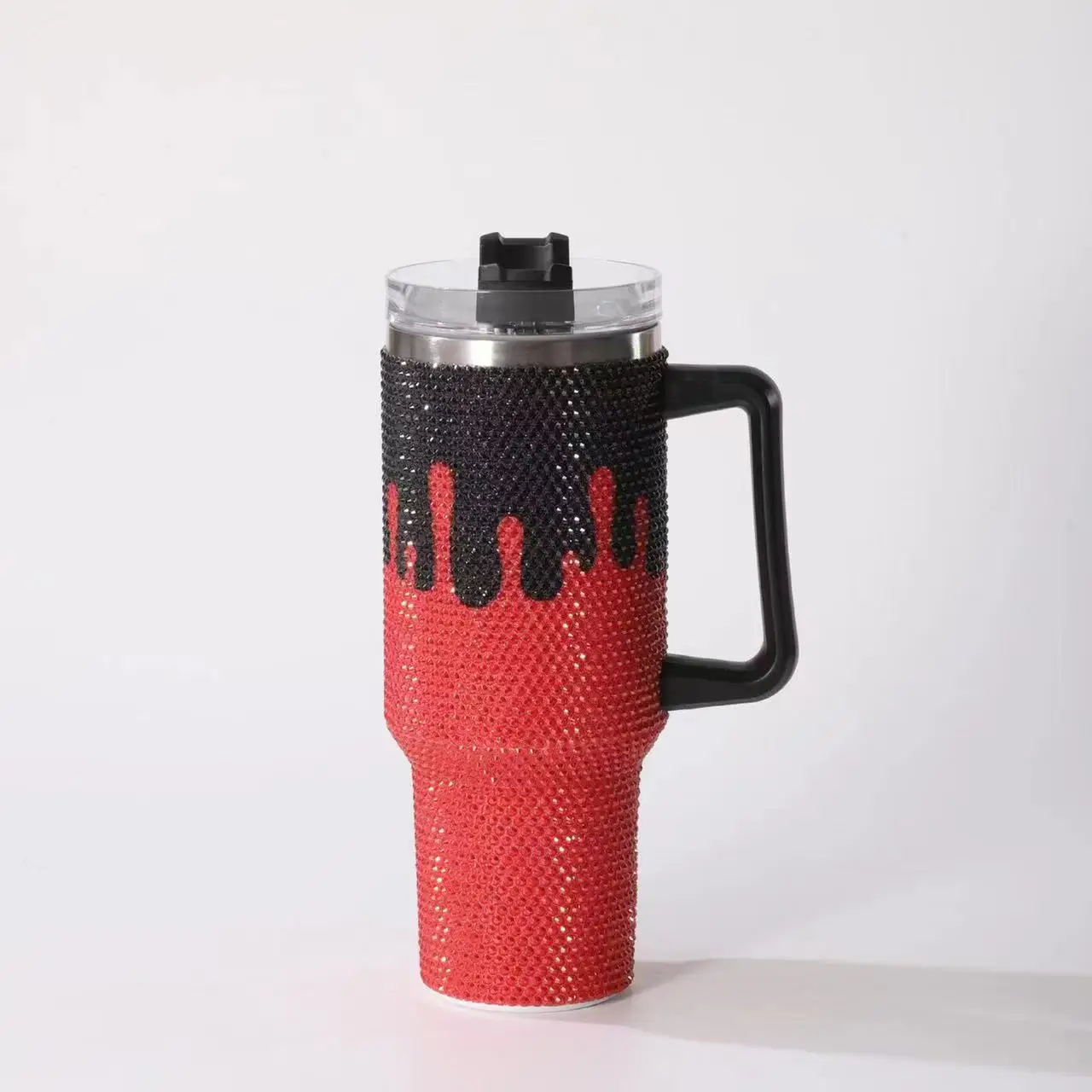 Strass Tumbler Blinged Edelstahl Kaffeetasse Handgemachte Flasche Thermo Vakuum Mosaik Kreuzstich Weihnachtsmithelfer – Detail 13