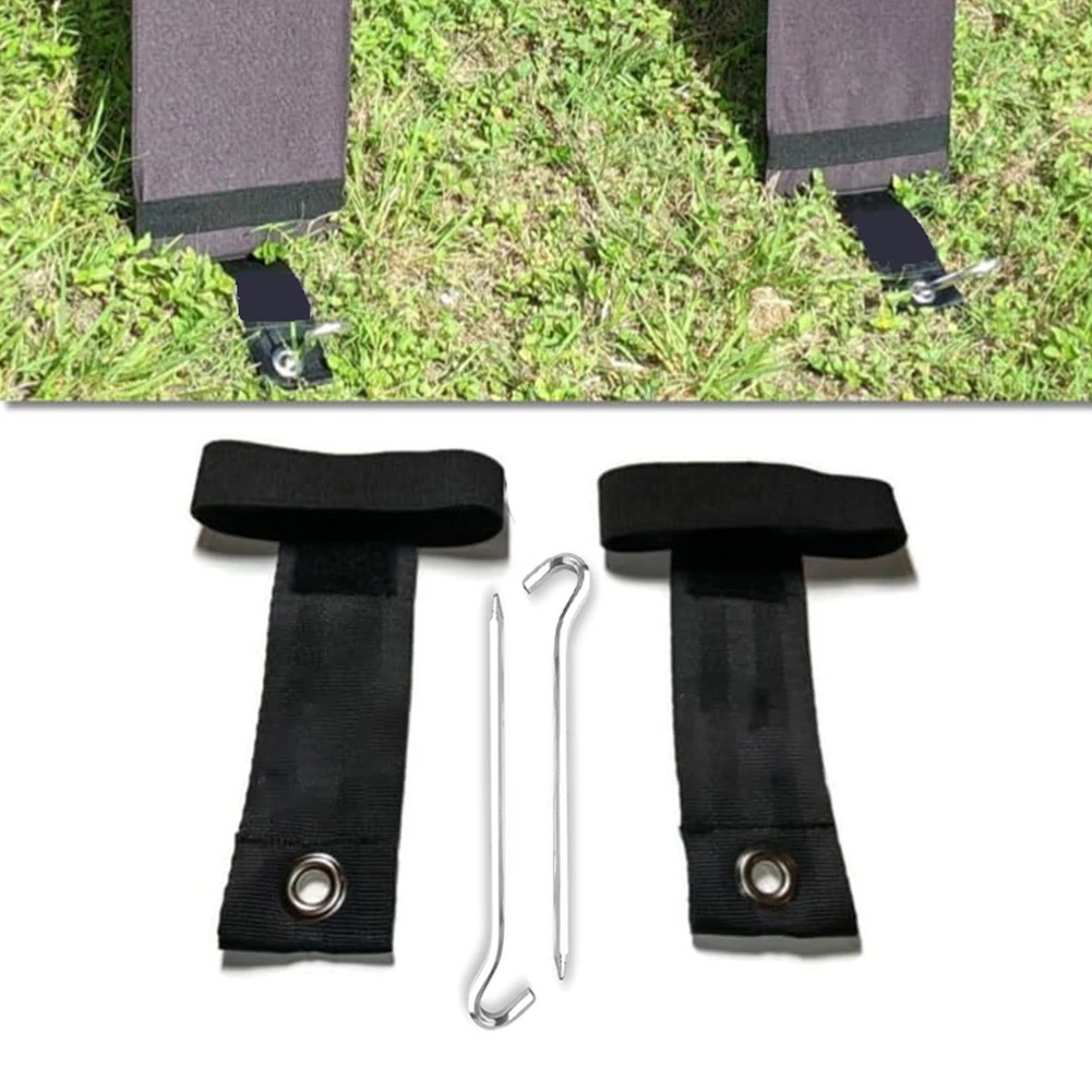 

Portable Solar Stakes Anchor Heavy Duty Weatherproof Straps For Solar Panel Easy Installation Rust Resistant Grommet/