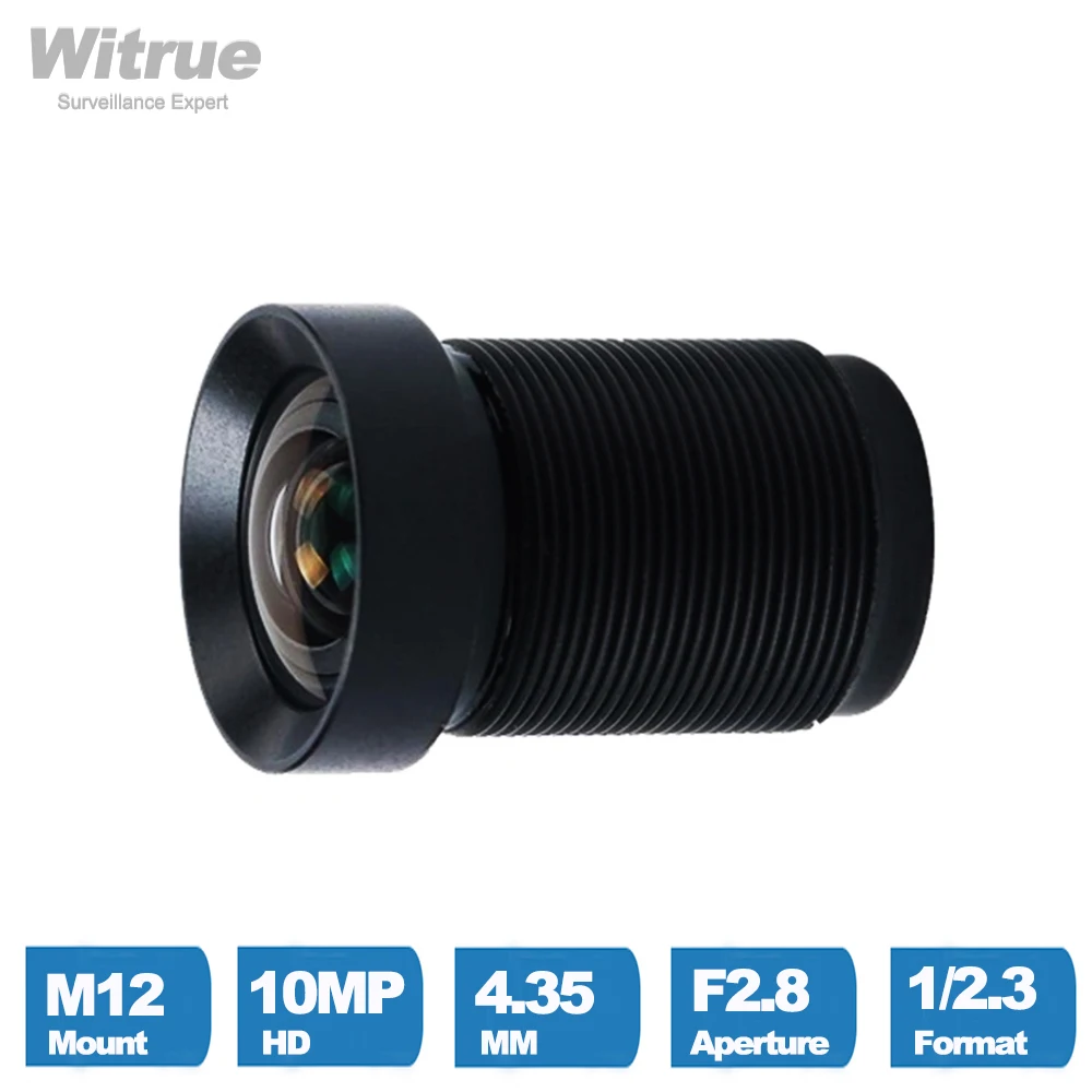 Vue rapprochée de l'objectif 4K 10MP avec filtre IR, adapté aux drones DJI et caméras d'action.