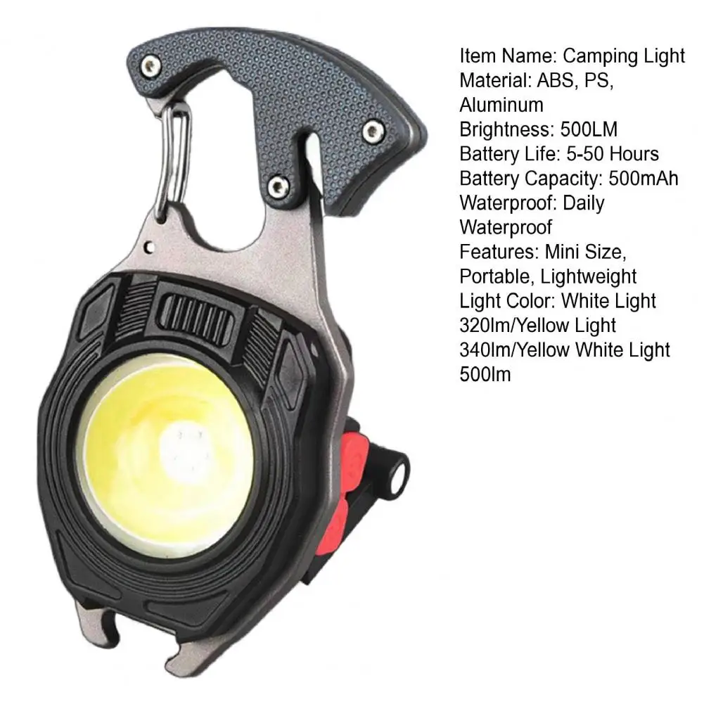 Handheld flashlight LED Keychain Work Light Rechargeable Mini Flashlight High Lumens Super Bright Multifunction Lamp with Screwdrivers Bottle Opener